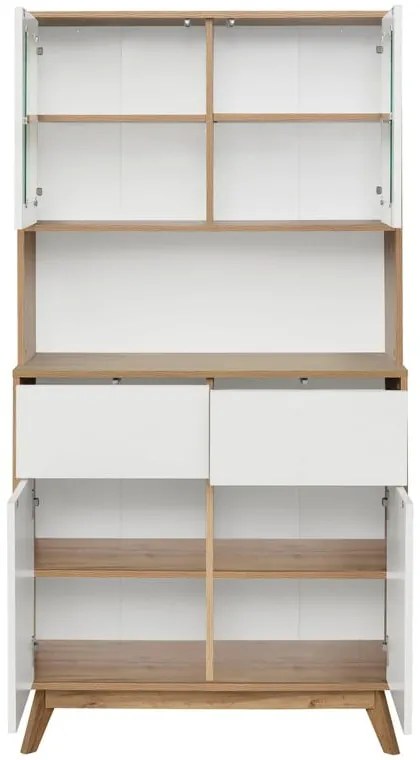 Biało-naturalna witryna w dekorze dębu 84x165 cm Skandi – Støraa