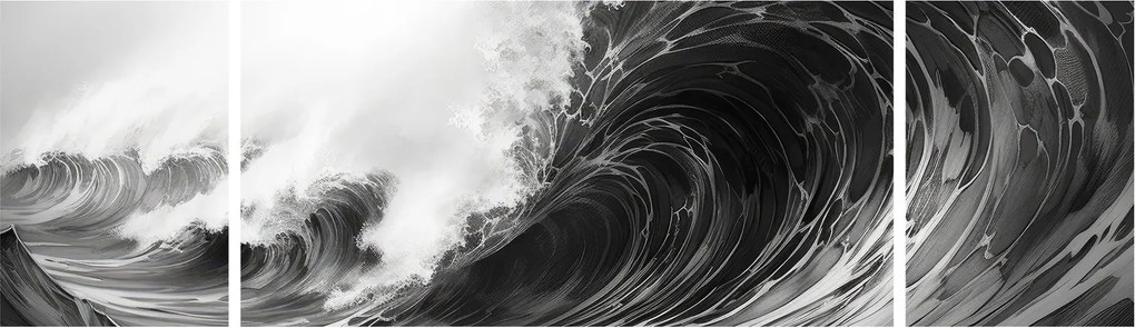 Obraz - Malowanie fal (170x50 cm)