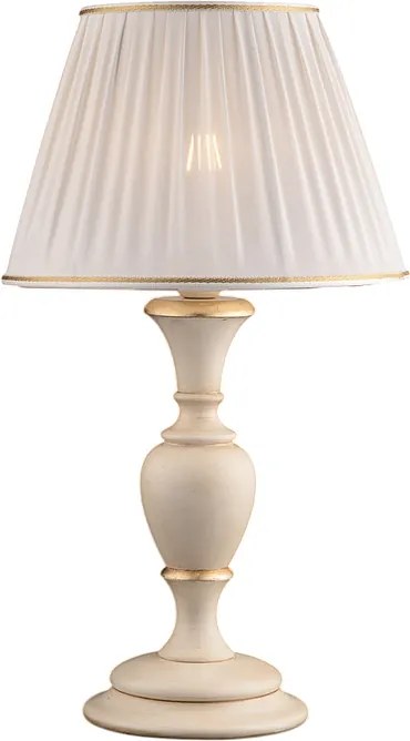 Fiorenza Ivory and gold lampa drewniana 1 światło z abażurem dm.35 H.62 Ø35 BL172-LM-AV