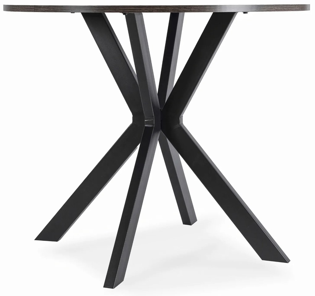 Stół Okrągły LAUREN 80 cm Czarny Loft Nowoczesny