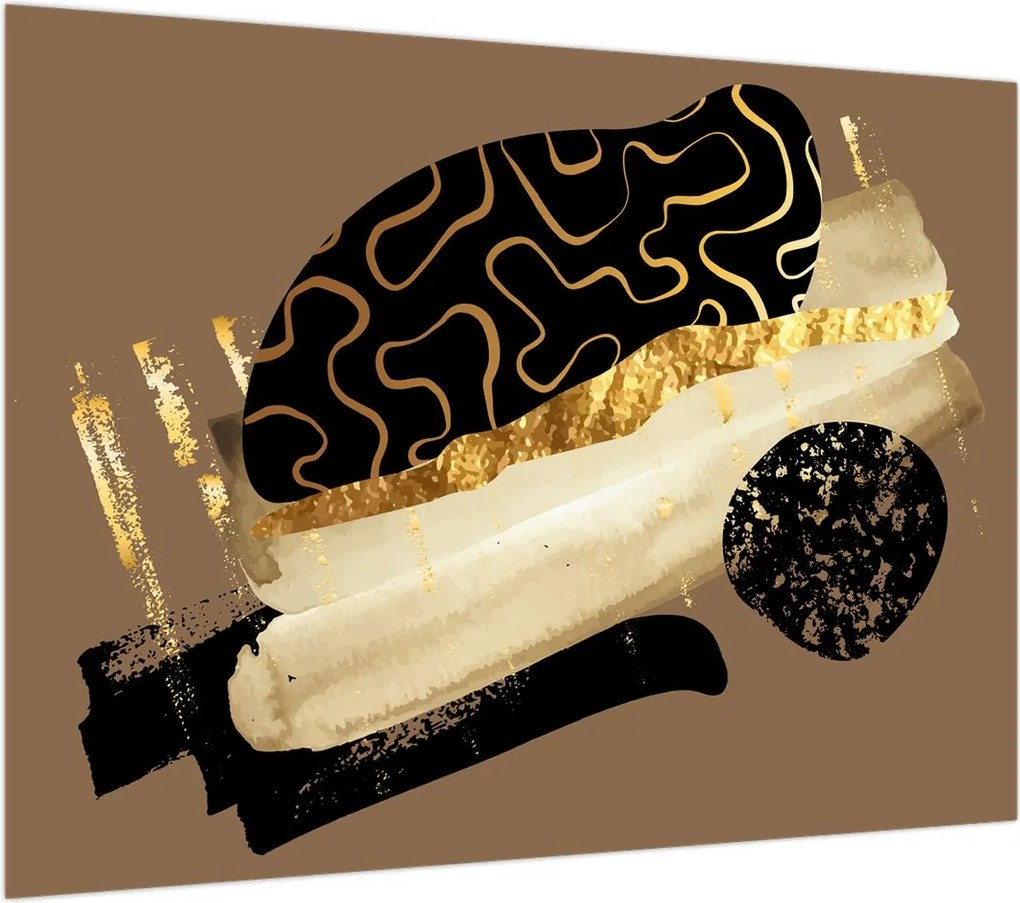Obraz - Abstrakcja złotobrązowy N⁰3 (70x50 cm)