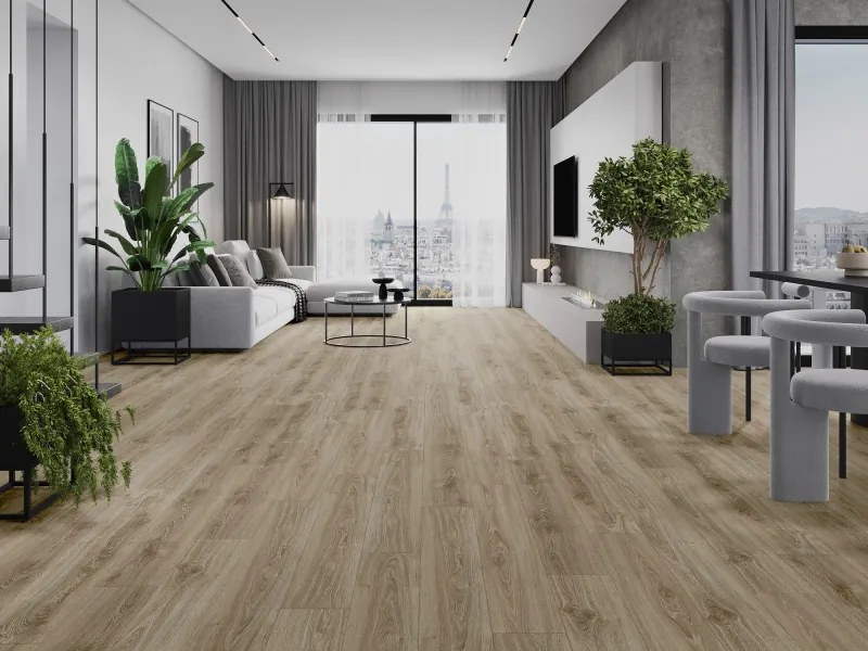 Mexen Fort Valley próbka paneli winylowych SPC 6,5 mm, podkład IXPE 1,5 mm, 4 V-Fuga, Dąb - F1046-S