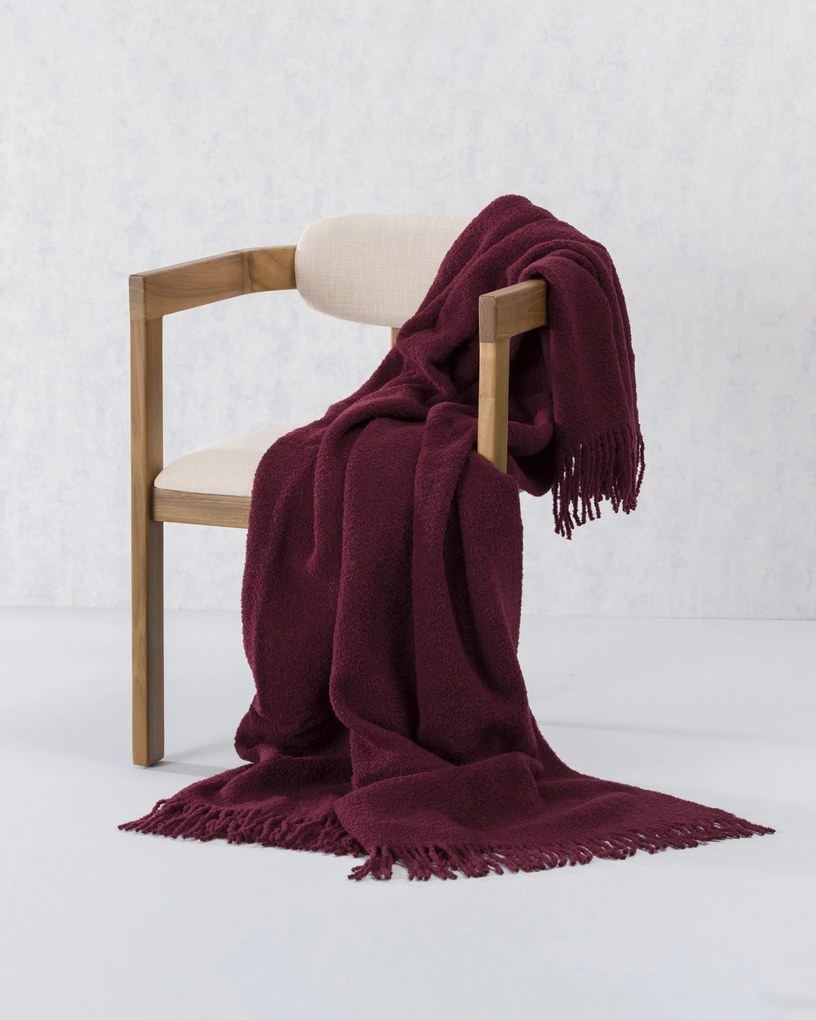 Pled Boucle 140x200 cm red wine