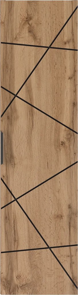Wisząca szafka łazienkowa - słupek Wood 03, dąb wotan