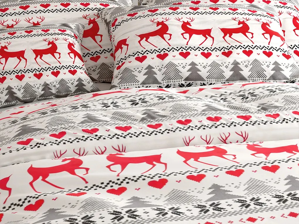 PrzytulneMieszkanie.pl PrzytulneMieszkanie.pl Pościel flanelowa DEER DREAMS białe Rozmiar pościeli: 70 x 90 cm | 140 x 200 cm