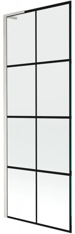 Mexen Next L parawan nawannowy 1-skrzydłowy 70 x 150 cm, czarny wzór, nikiel szczotkowany - 895-070-000-03-77-97