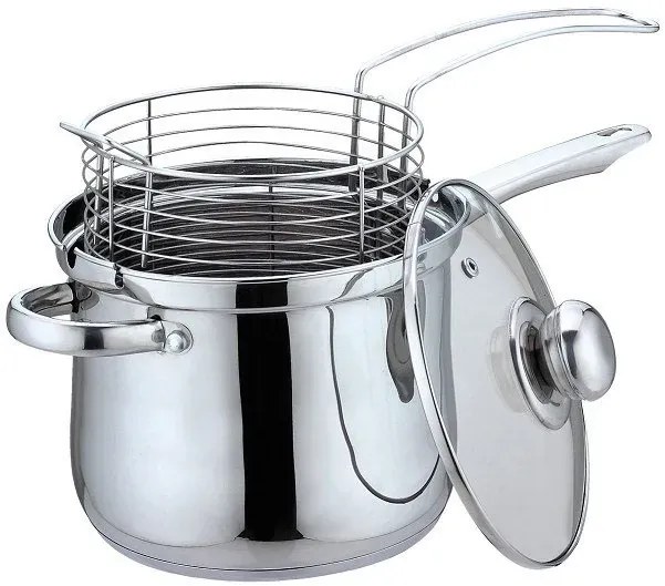 Stalowy garnek z koszykiem do smażenia 3,6L W2-S11