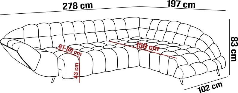 Narożnik GAPPA z Elektrycznym Wysuwanym Siedziskiem Monolith 95 WERSAL