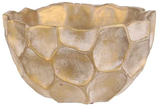 Osłonka betonowa na kwiaty Plaster miodu – okrągła miska, rozm. M, beżowo-złoty