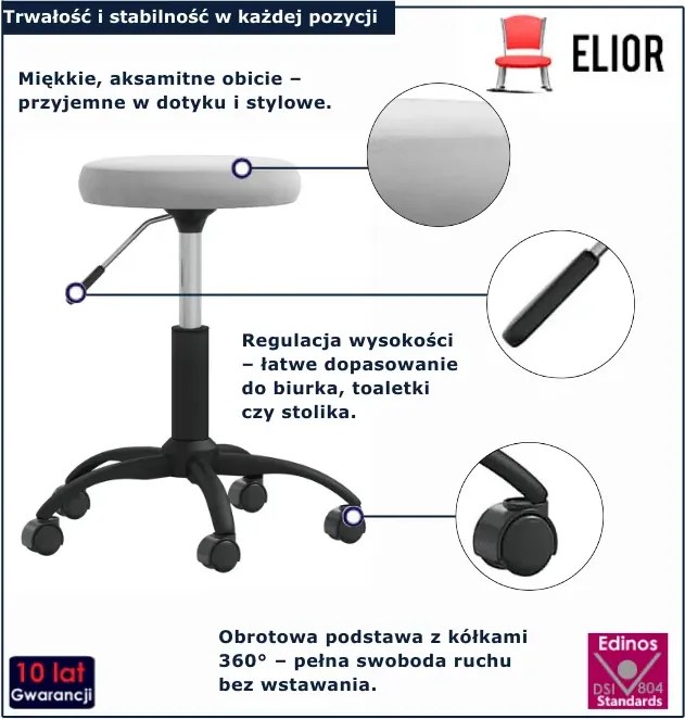 Popielaty obrotowy fotel biurowy D3-K81