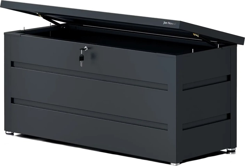 Metalowa skrzynia ogrodowa Carrie 360 litrów, 119 × 58 × 52 cm, kolor antracyt