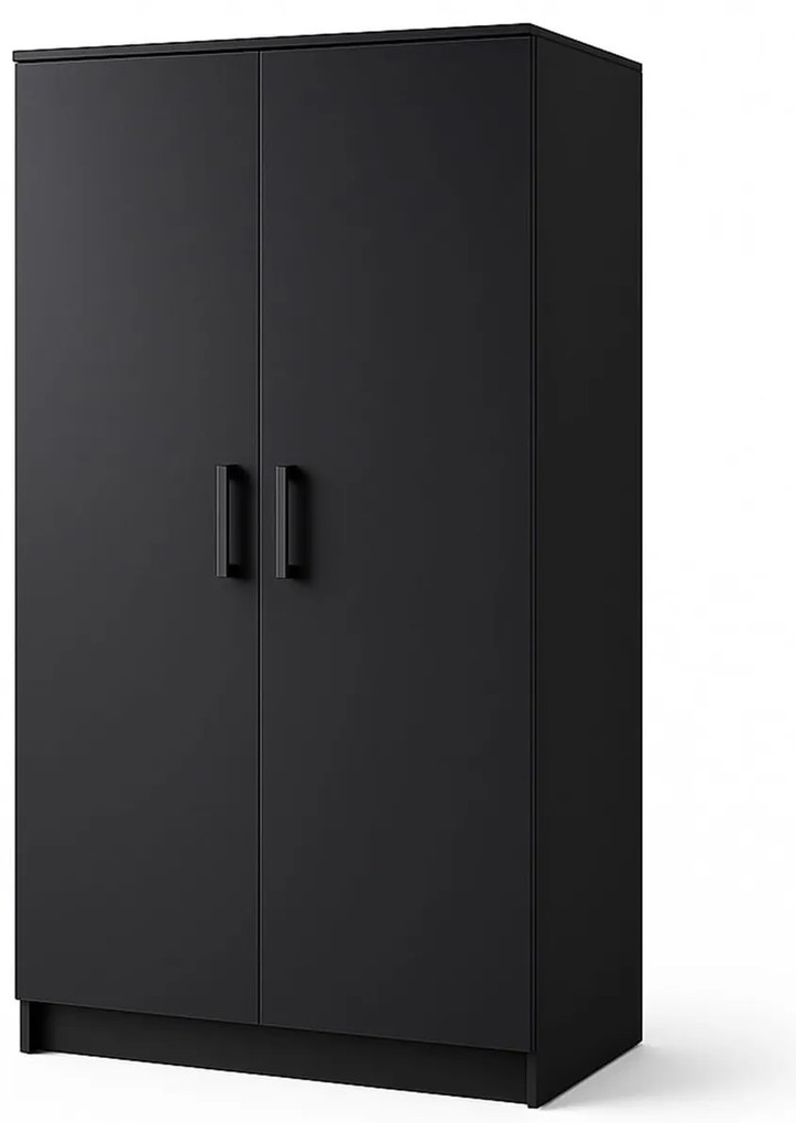 Dwudrzwiowa szafa Tress - uchylne drzwi w kolorze czarnym