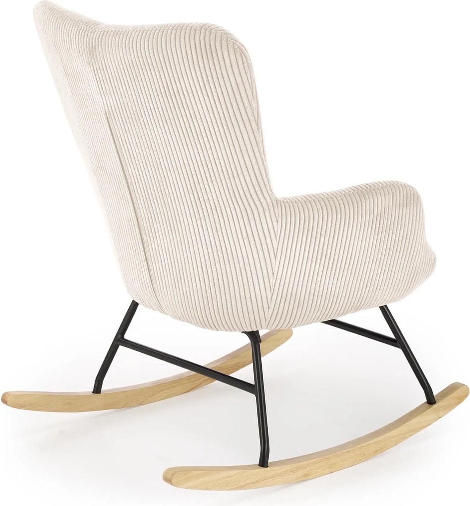 Sztruksowy fotel bujany Belmiro Halmar