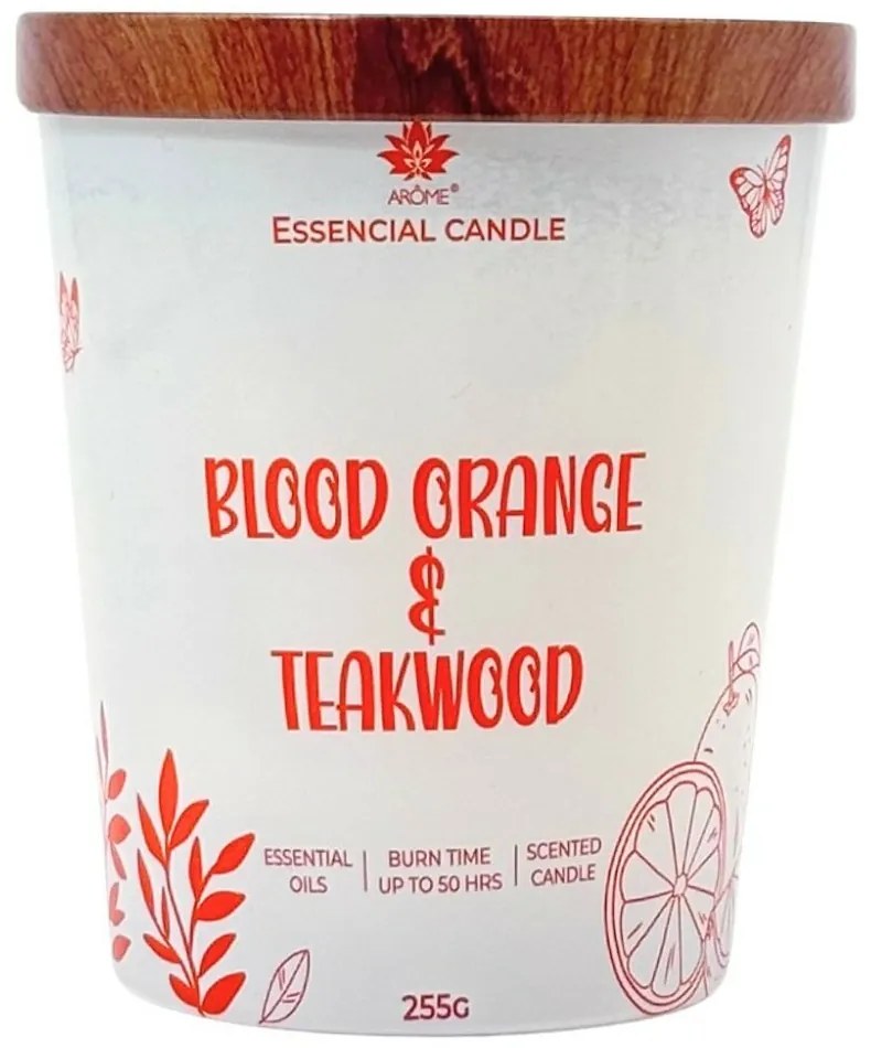 Arome Świeca w szkle z metalową pokrywką 255 g Blood orange & Teakwood