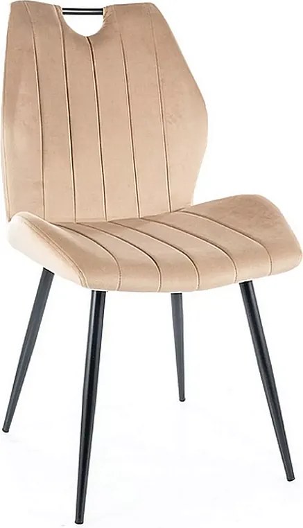 Krzesło tapicerowane ARCO VELVET beżowe
