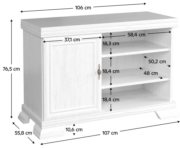 Stolik pod telewizor KORA, sosna andersen