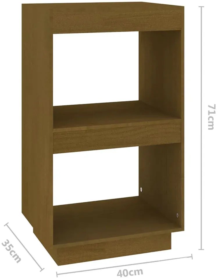 Minimalistyczny drewniany regał miodowy brąz - Lika 6X