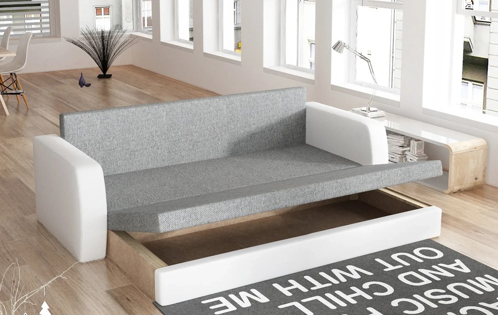 Sofa rozkładana z funkcją spania INVERSA szara/czarna ELTAP