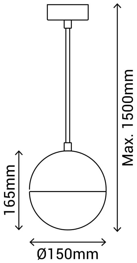 Czarna lampa wisząca SULION Eclipse, wys. 150 cm