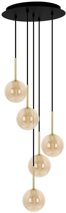 Lampa z wiszącymi beżowymi kulamo R1-H58