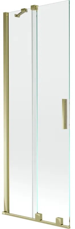 Mexen Velar parawan nawannowy 2-skrzydłowy rozsuwany 75 x 150 cm, transparent, złoty - 896-075-000-01-50