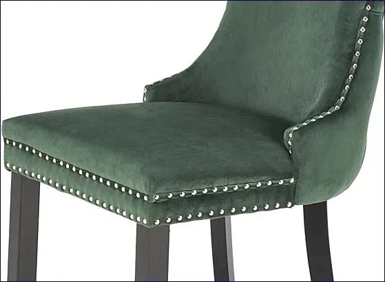 Zielone stylowe krzesło drewniane w stylu glamour K1-K46