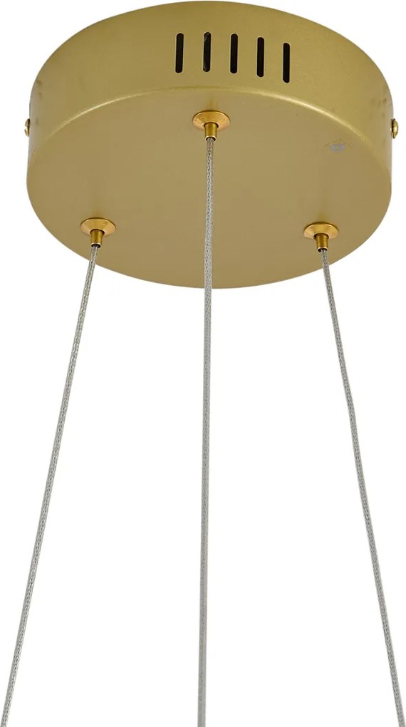 Designerska lampa wisząca złota okrągła z 3-stopniowym ściemnianiem - Krisscross