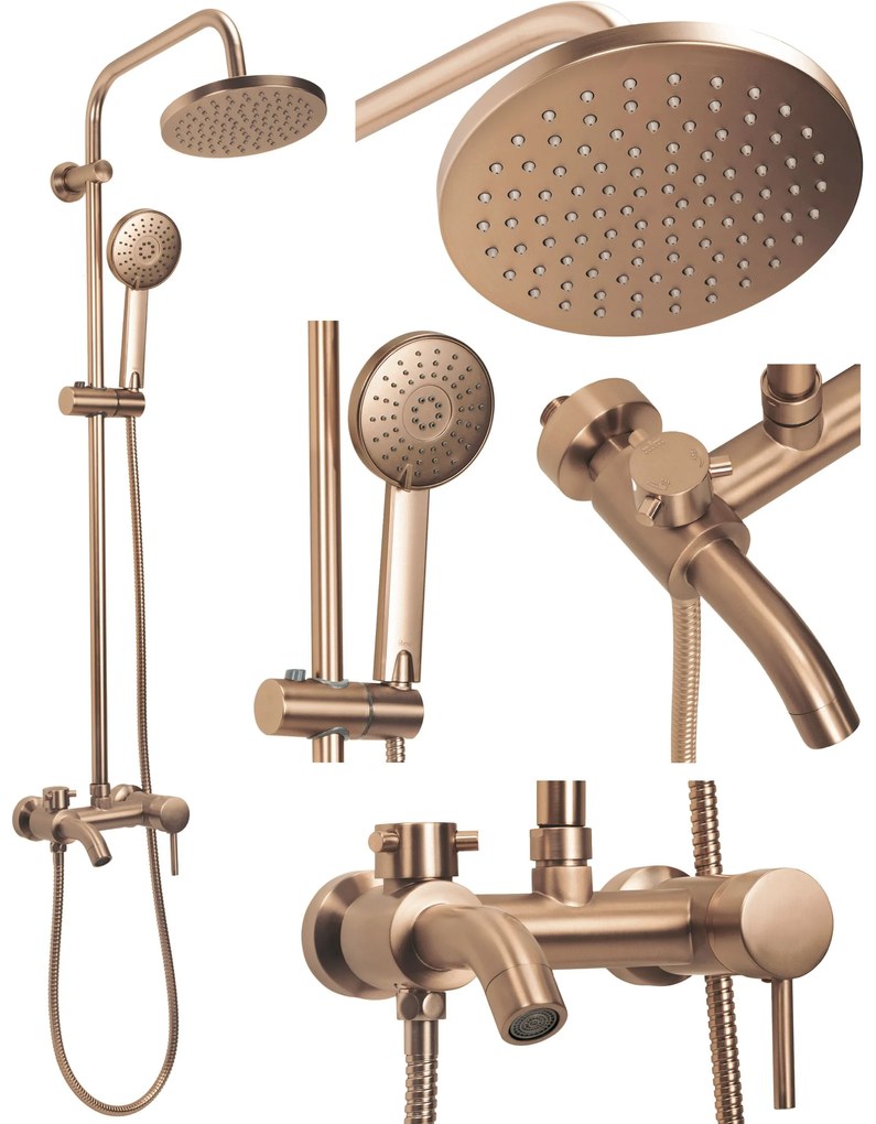 Zestaw Prysznicowy Rea Luis Miedziany Szczotkowany