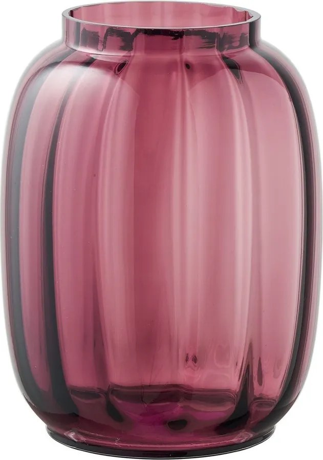 Czerwony szklany ręcznie wykonany wazon (wysokość 21 cm) – House Nordic