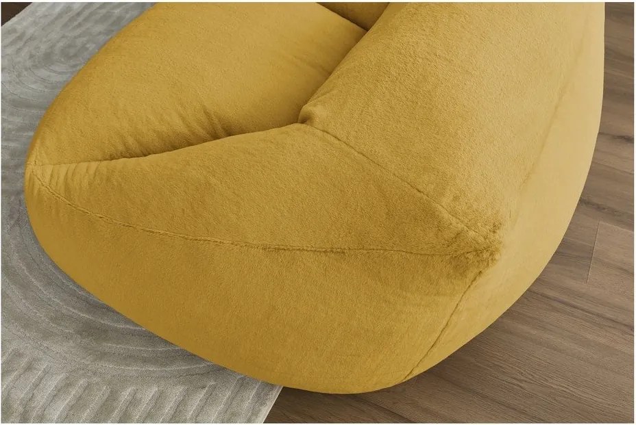 Żółty worek do siedzenia z imitacji futra Lilibet – Bobochic Paris