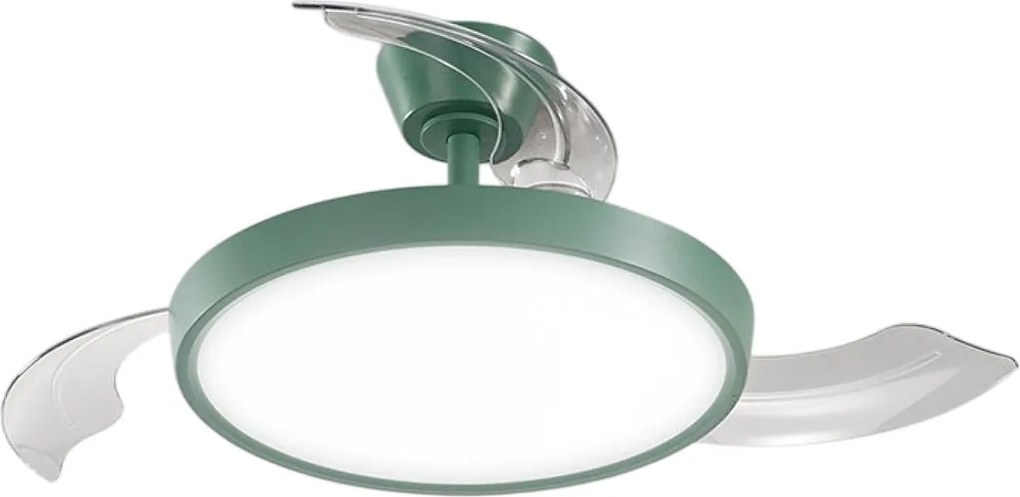 Wentylator sufitowy Perenz 7196 R CT Green z oświetleniem - Ø 106 cm, 3 łopatki, 6 prędkości, silnik prądu stałego 40 W, cichy