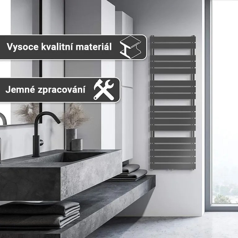 AQUAMARIN Grzejnik łazienkowy pionowy 160x60 cm antracyt