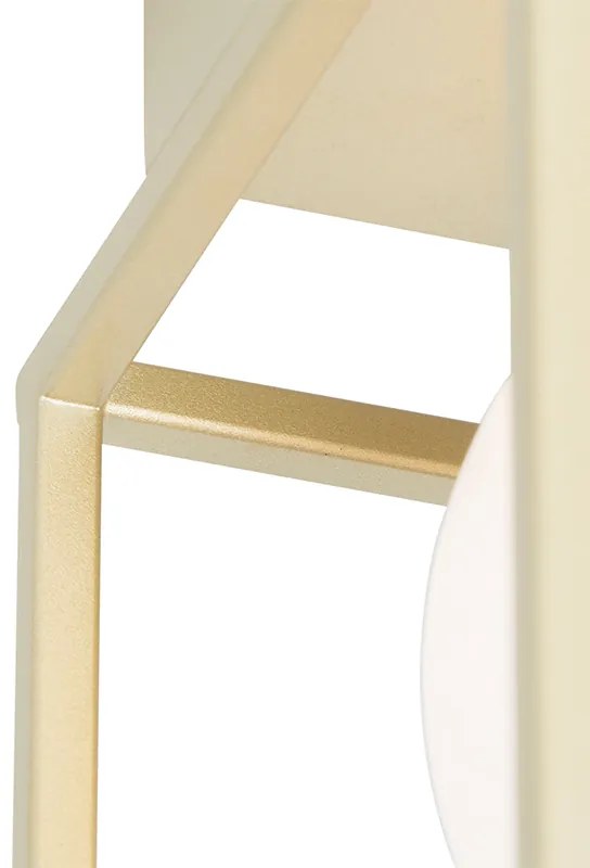 Designerska lampa sufitowa złota z białym szkłem - AniekDesignerski Oswietlenie wewnetrzne