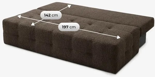 Sofa z Funkcją Spania MORANA Mocca Boucle Nowoczesna