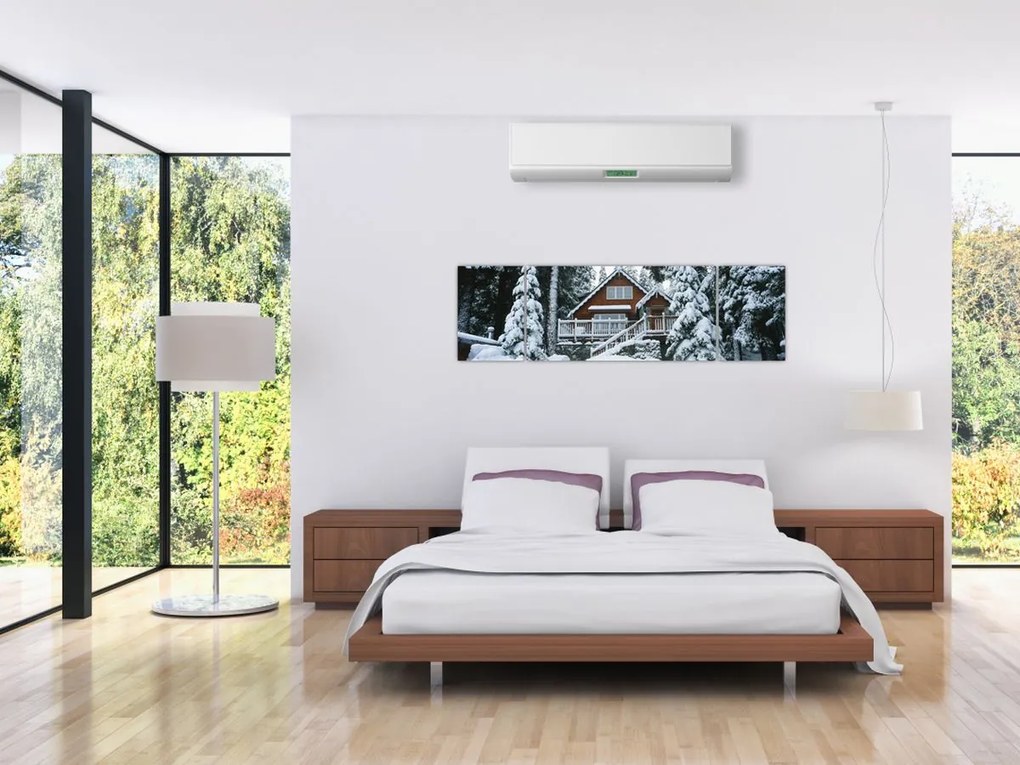 Obraz - Drewniany domek (170x50 cm)