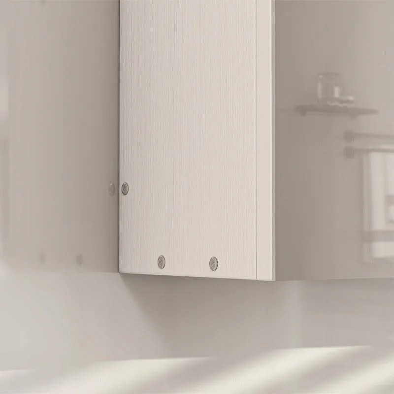 Wisząca szafka łazienkowa z trójdzielnym lustrem, montowana na ścianie, w nowoczesnym stylu loftowym