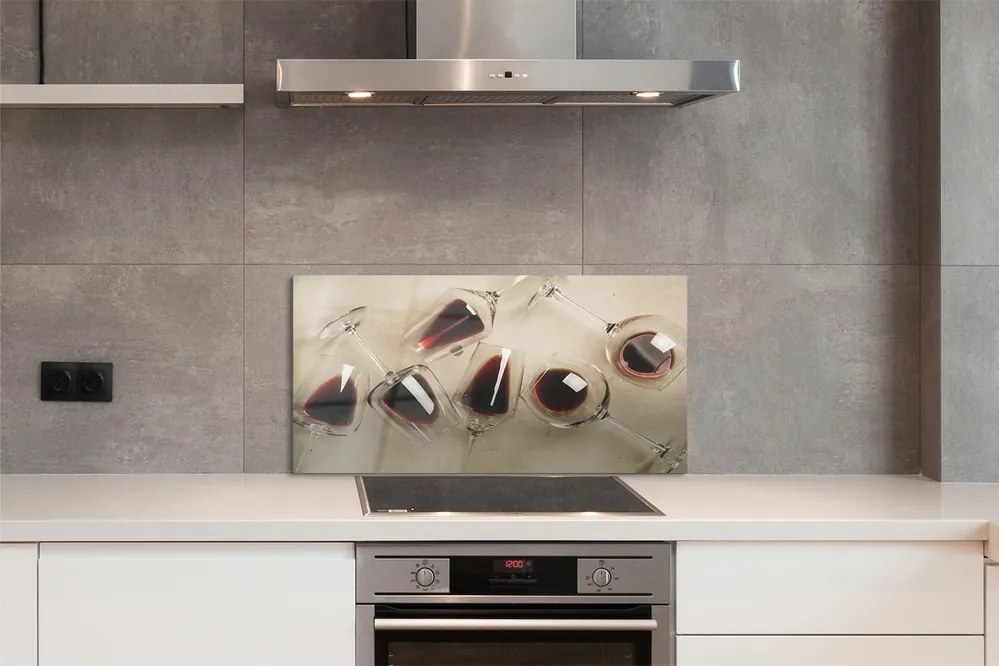 Panel szklany do Kuchni Kryształowe Kieliszki do Wina