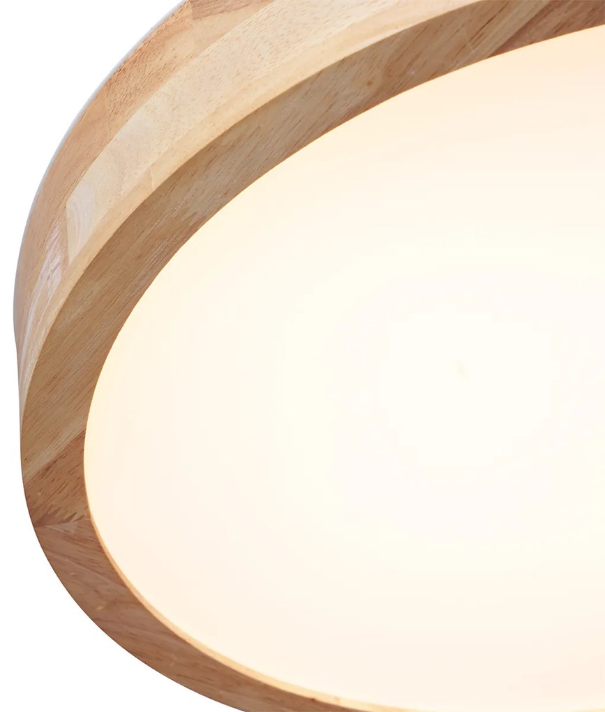 Skandynawska lampa sufitowa drewniana 40 cm z LED z możliwością ściemniania - PeckerSkandynawski Oswietlenie wewnetrzne