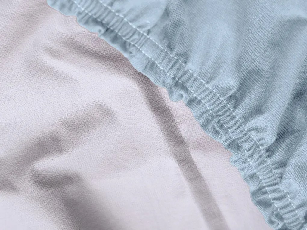 PrzytulneMieszkanie.pl Nieprzemakalne prześcieradło do dziecięcego łóżeczka JERSEY 60x120 cm jasnoniebieskie