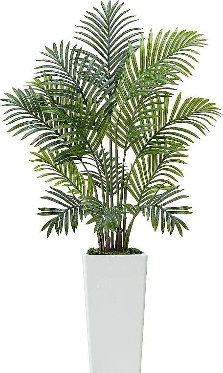 Sztuczna Palma Areka SucceBuy, 1,2 m, Sztuczna Tropikalna Roślina w Białej Doniczce, Zestaw 2, Fałszywe Tropikalne Drzewo Palma Areka, Sztuczna Roślina do Biura