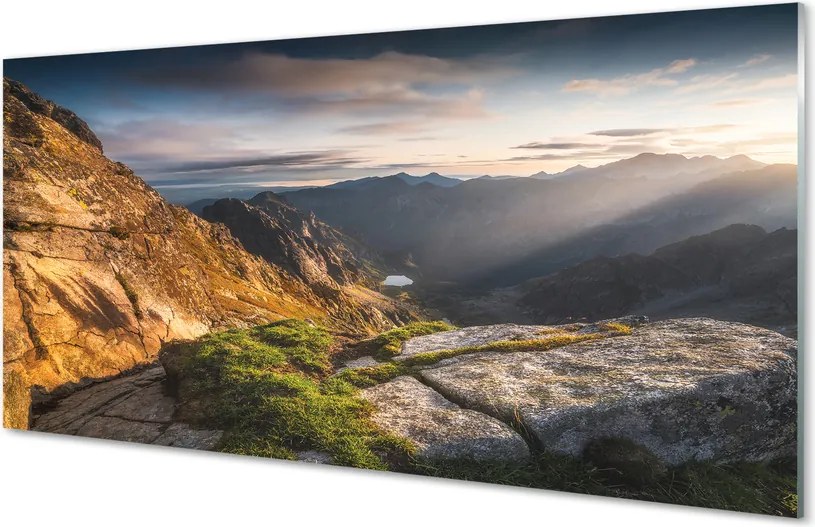 Panel szklany do Kuchni Wschód Słońca nad Granią