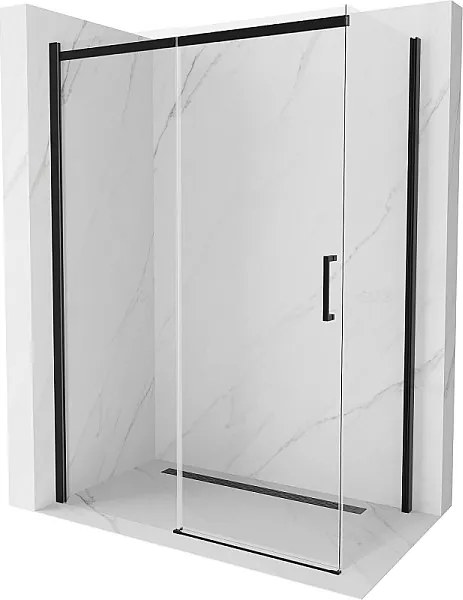 Mexen Omega kabina prysznicowa rozsuwana 160 x 90 cm, transparent, czarna - 825-160-090-70-00