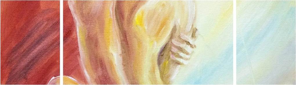 Obraz odpoczywającej kobiety, obraz olejny (170x50 cm)