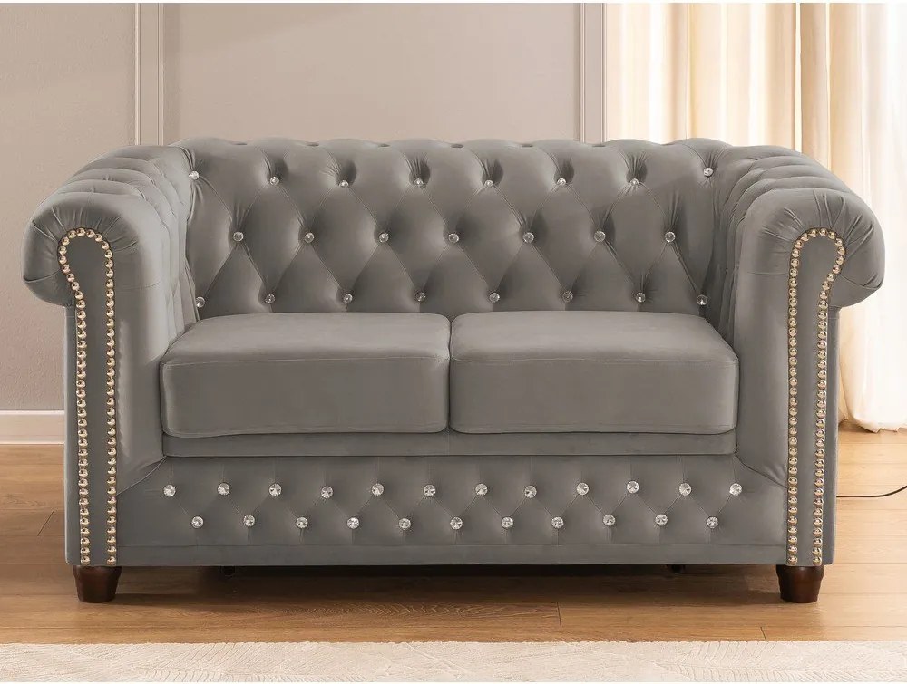 Szara aksamitna rozkładana sofa 148 cm York Blik – Ropez