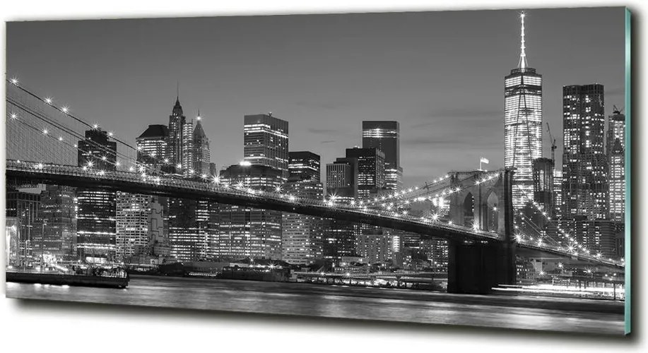 Foto obraz szkło hartowane Manhattan nocą