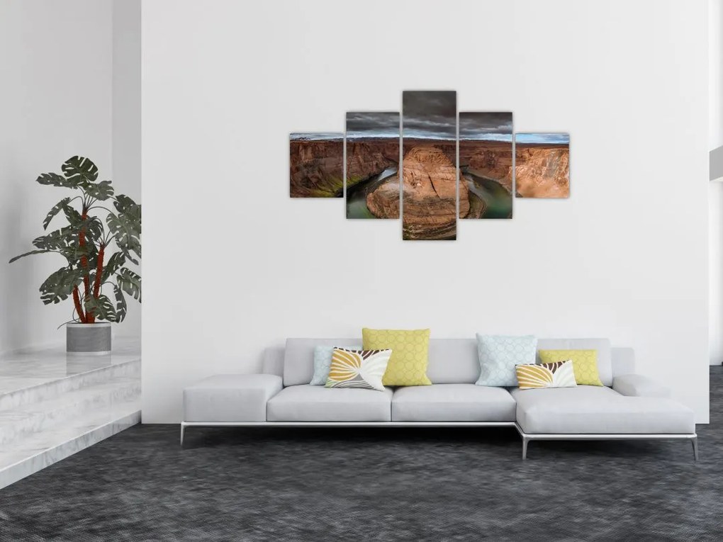 Obraz jeziora na klifie (125x70 cm)