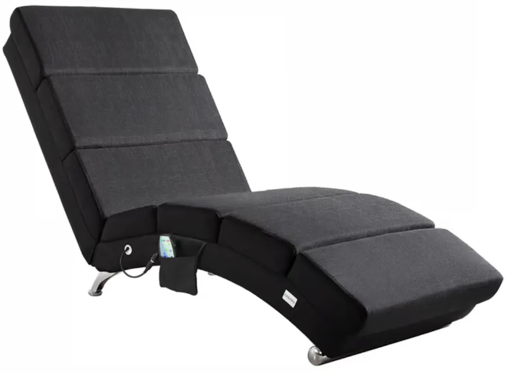 Leżanka LONDON z funkcją masażu i podgrzewania, 186x55x89 cm, antracytowa Casaria