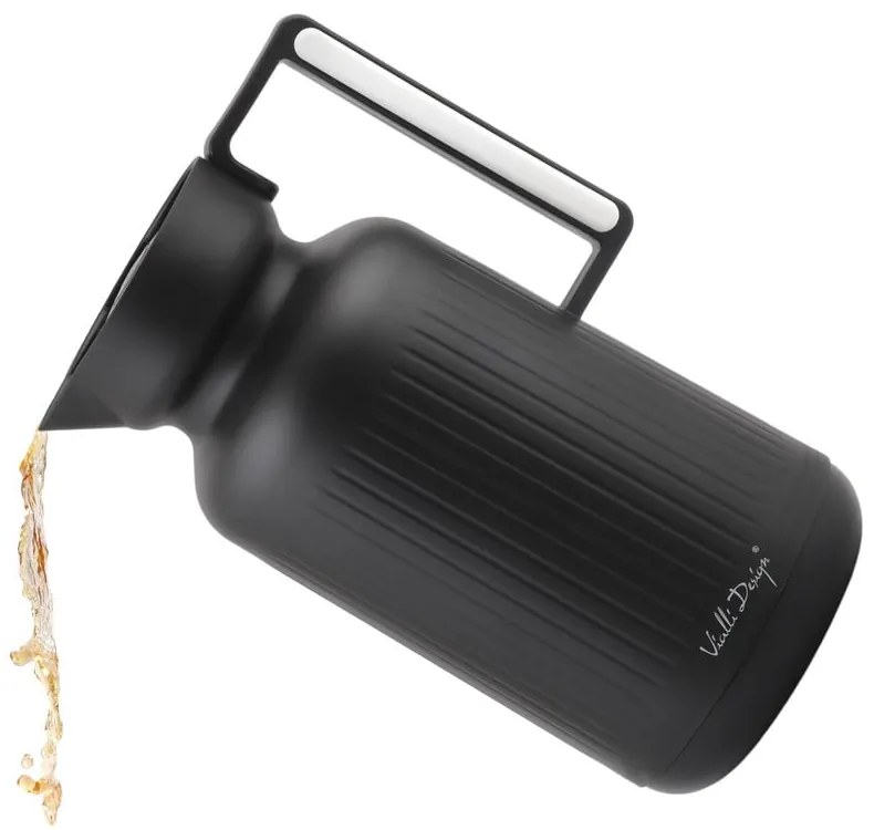 Termos w kolorze matowej czerni 1 l Lungo – Vialli Design