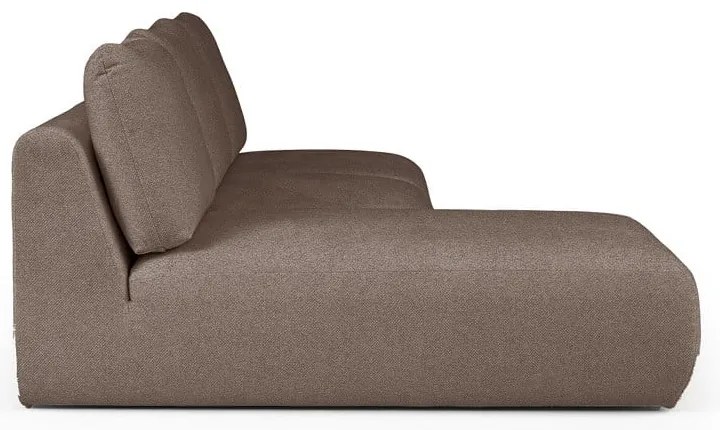 Brązowy narożnik z materiału bouclé (lewostronny/z szezlongiem) Mirel – Rodier