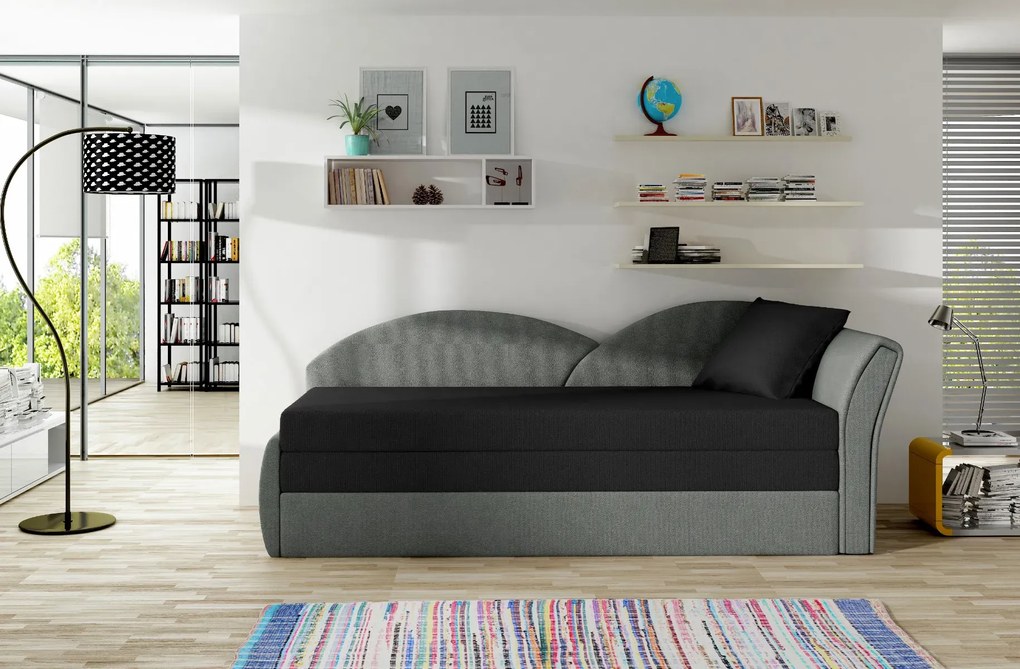 Sofa rozkładana z funkcją spania AGA szara/czarna prawa ELTAP